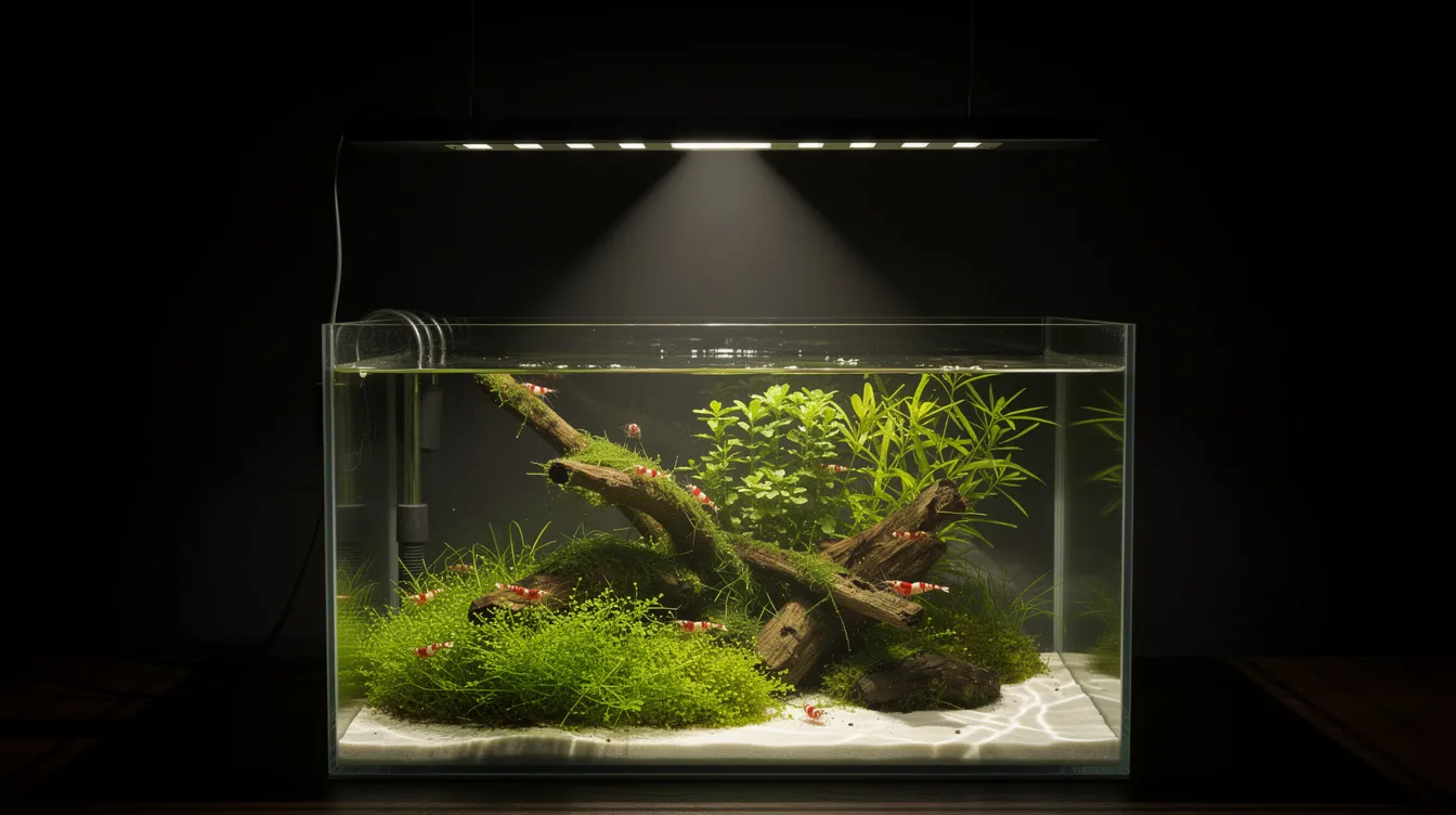 Aquascaping-Beleuchtung: LED, Lumen und Lichtplanung für Garnelenbecken
